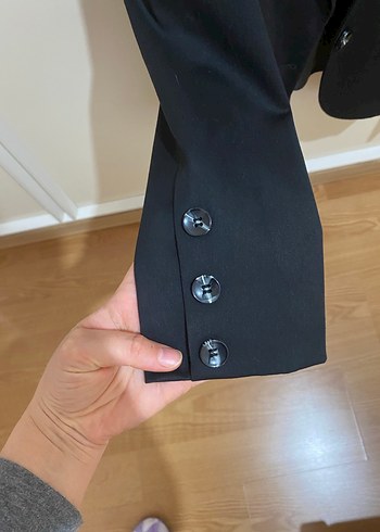 Siyah Düğmeli Kadın Blazer Ceket - Görsel 2