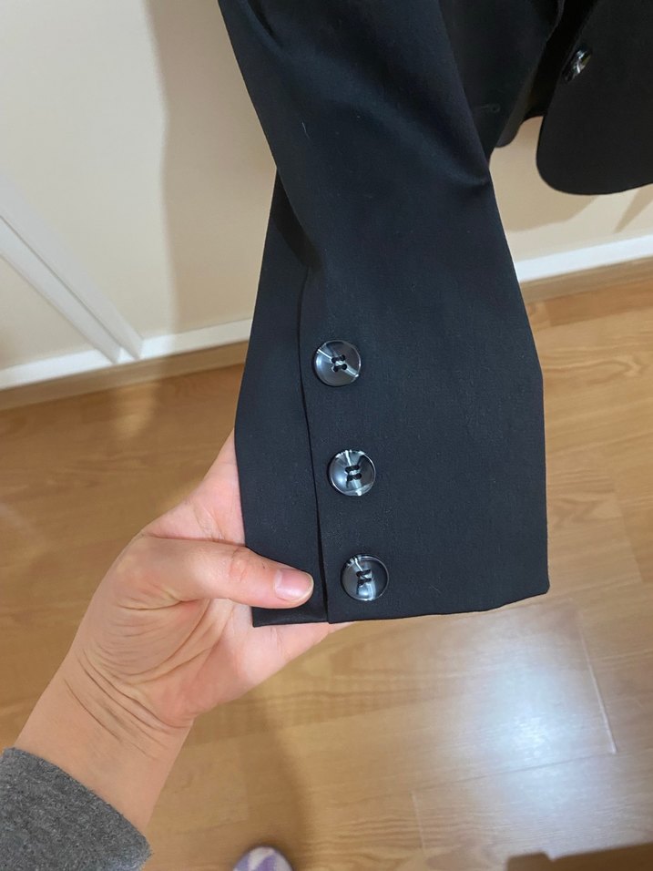 Siyah Düğmeli Kadın Blazer Ceket - Görsel 2