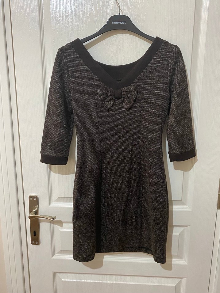 Düğmeli Midi Triko Elbise - Görsel 2