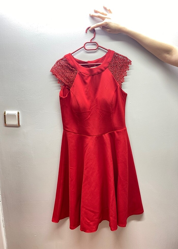 Kırmızı Kısa Abiye - Görsel 2