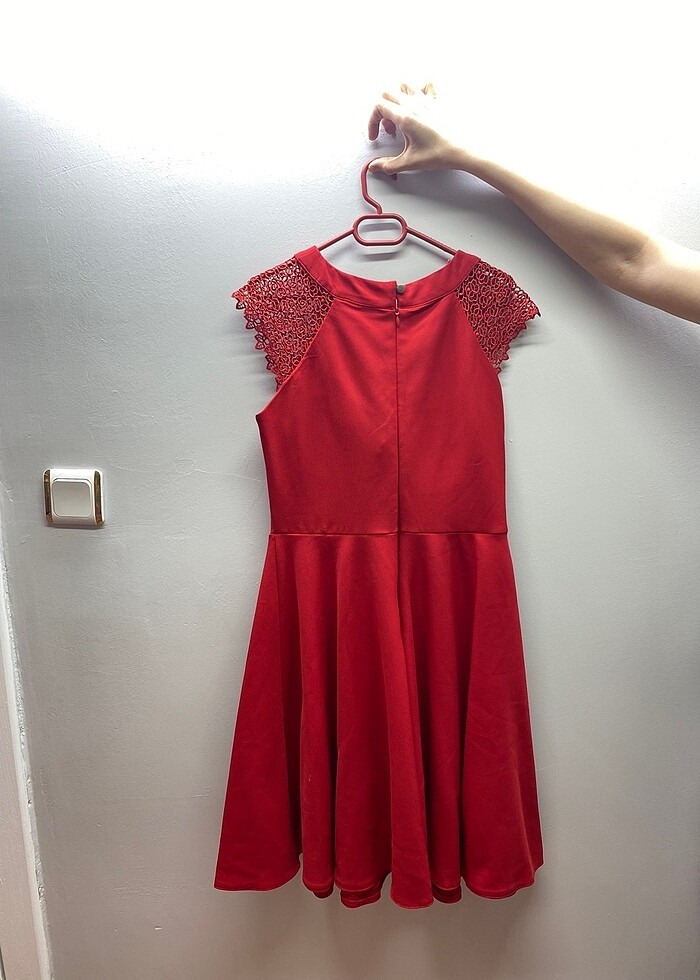 Kırmızı Kısa Abiye - Görsel 3