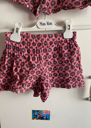 Uzun Kollu Pembe Batik Desenli Kısa şort gömlek - Görsel 3