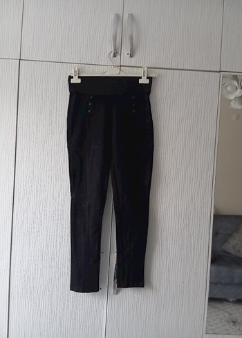 Kemerli Siyah Kadın Dar Kesim Kot Pantolon - Görsel 2