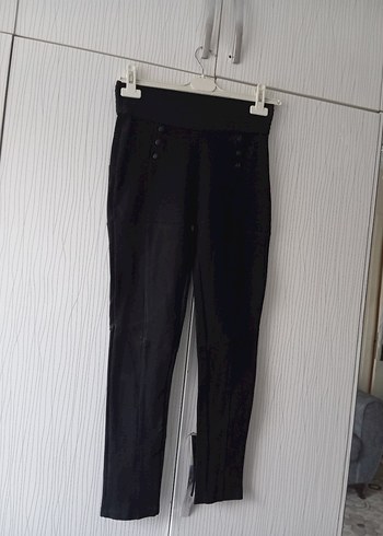 Kemerli Siyah Kadın Dar Kesim Kot Pantolon - Görsel 3