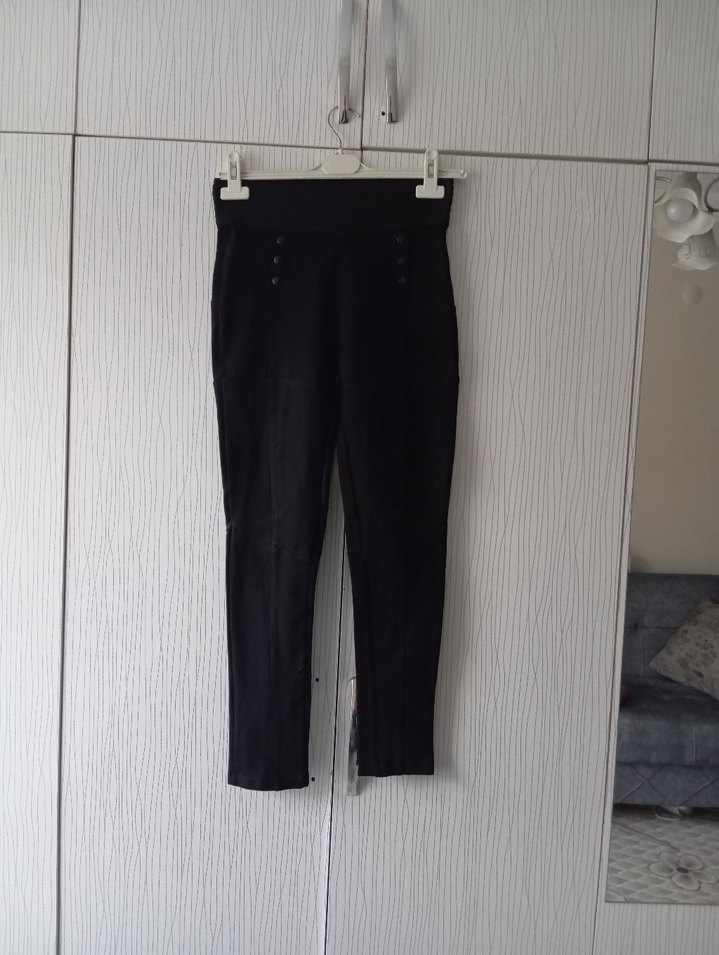 Kemerli Siyah Kadın Dar Kesim Kot Pantolon - Görsel 5