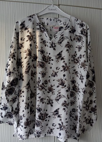 Düğmeli V Yaka Uzun Kollu Kadın Bluz - Görsel 5