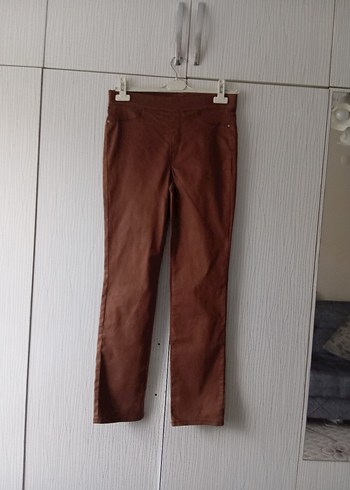 Kahverengi Süet Kadın Kemerli Pantolon - Görsel 3