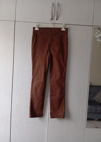 Kahverengi Süet Kadın Kemerli Pantolon - Görsel 13