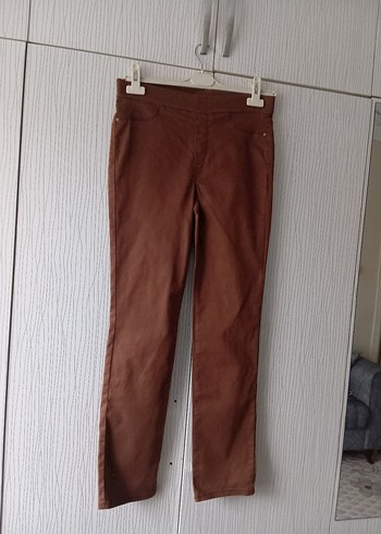 Kahverengi Süet Kadın Kemerli Pantolon - Görsel 8