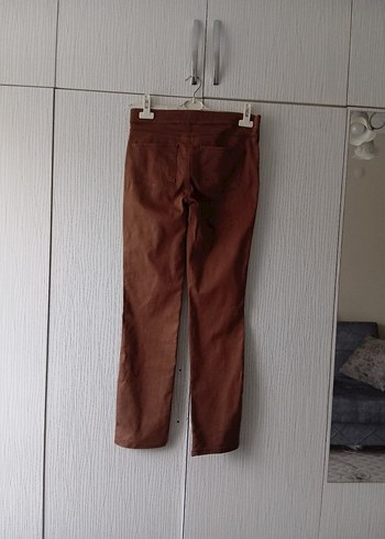 Kahverengi Süet Kadın Kemerli Pantolon - Görsel 15