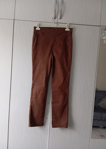 Kahverengi Süet Kadın Kemerli Pantolon - Görsel 14