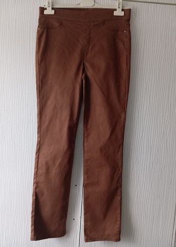 Kahverengi Süet Kadın Kemerli Pantolon - Görsel 10