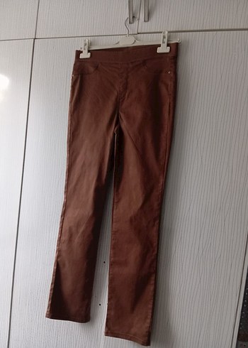 Kahverengi Süet Kadın Kemerli Pantolon - Görsel 11