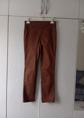 Kahverengi Süet Kadın Kemerli Pantolon - Görsel 2