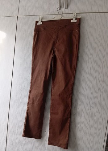 Kahverengi Süet Kadın Kemerli Pantolon - Görsel 5