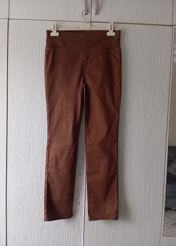 Kahverengi Süet Kadın Kemerli Pantolon - Görsel 12