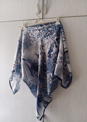 Mavi Bohem Tarzı İpek Görünümlü Şal - Görsel 11