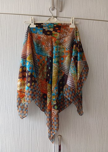 Bohem Çok Renkli Drapeli Kadın Fular - Görsel 8