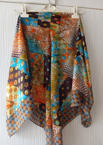 Bohem Çok Renkli Drapeli Kadın Fular - Görsel 5