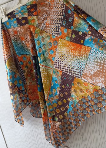 Bohem Çok Renkli Drapeli Kadın Fular - Görsel 3