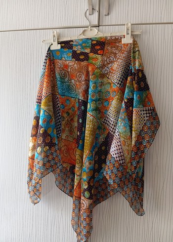 Bohem Çok Renkli Drapeli Kadın Fular - Görsel 4