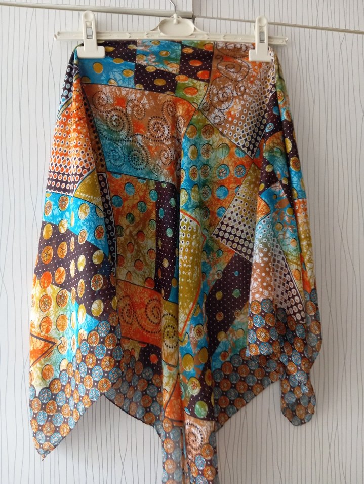 Bohem Çok Renkli Drapeli Kadın Fular - Görsel 5