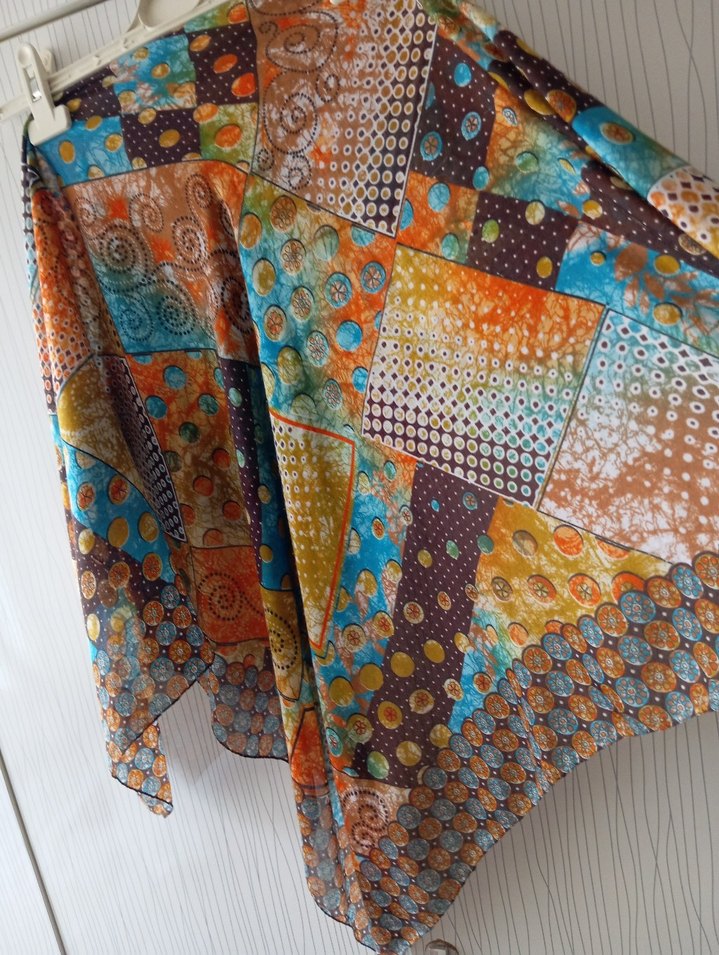 Bohem Çok Renkli Drapeli Kadın Fular - Görsel 3