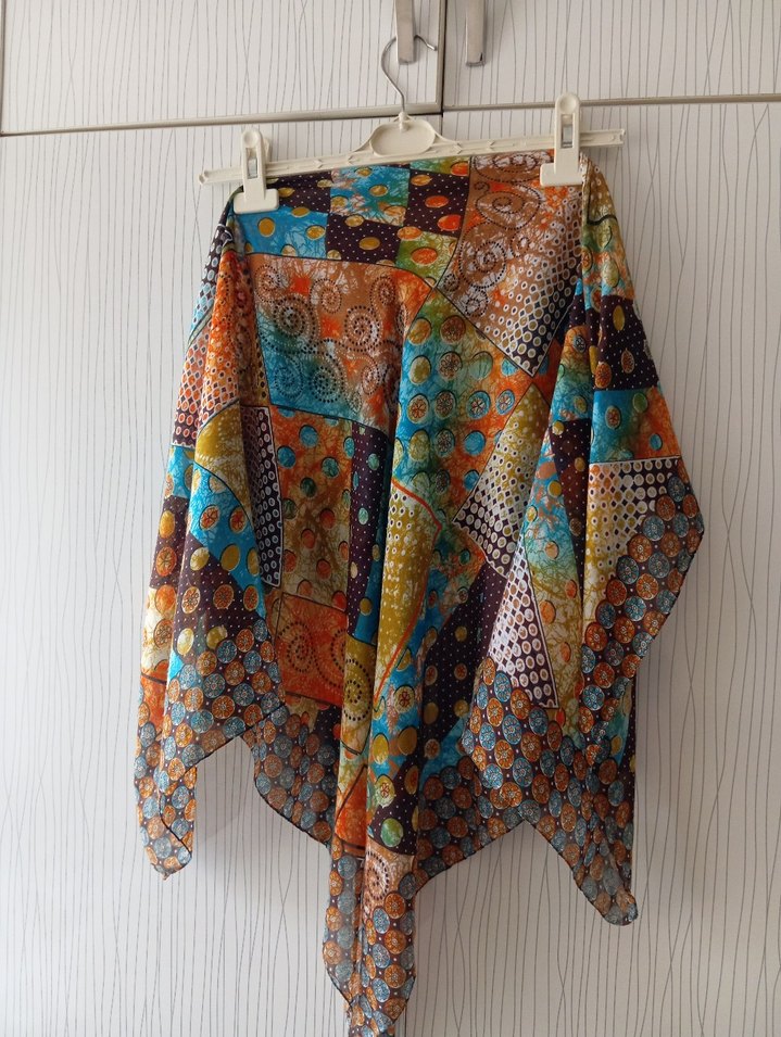 Bohem Çok Renkli Drapeli Kadın Fular - Görsel 4