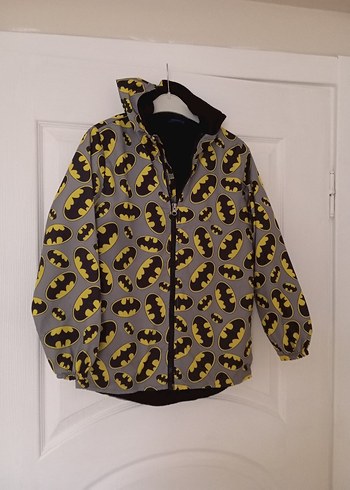 Erkek Çocuk Batman Desenli Fermuarlı Yağmurluk - Görsel 8