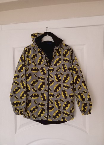 Erkek Çocuk Batman Desenli Fermuarlı Yağmurluk - Görsel 14