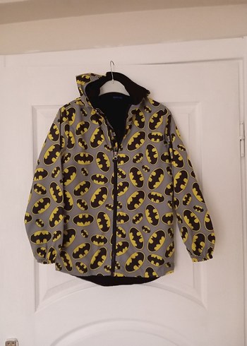 Erkek Çocuk Batman Desenli Fermuarlı Yağmurluk - Görsel 4