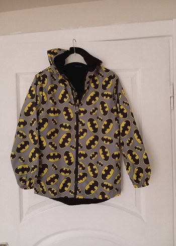 Erkek Çocuk Batman Desenli Fermuarlı Yağmurluk - Görsel 6