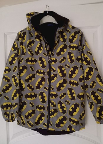 Erkek Çocuk Batman Desenli Fermuarlı Yağmurluk - Görsel 3