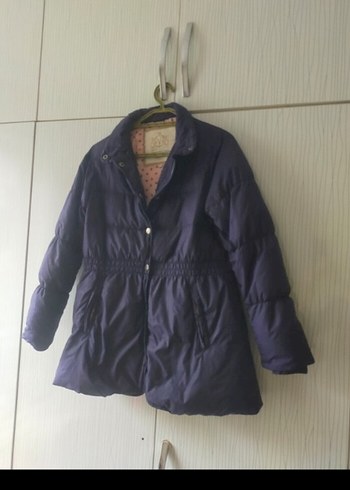 Düğmeli Mor Midi Kadın Mont - Görsel 3