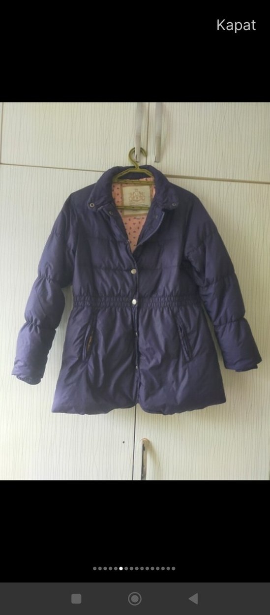 Düğmeli Mor Midi Kadın Mont - Görsel 4