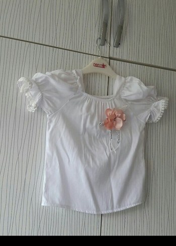 Kız Çocuk Beyaz Fırfırlı Bohem Bluz - Görsel 7