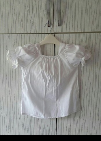 Kız Çocuk Beyaz Fırfırlı Bohem Bluz - Görsel 10