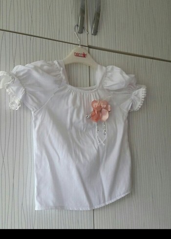 Kız Çocuk Beyaz Fırfırlı Bohem Bluz - Görsel 3