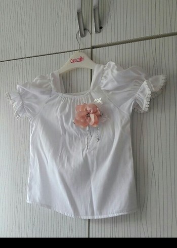 Kız Çocuk Beyaz Fırfırlı Bohem Bluz - Görsel 5