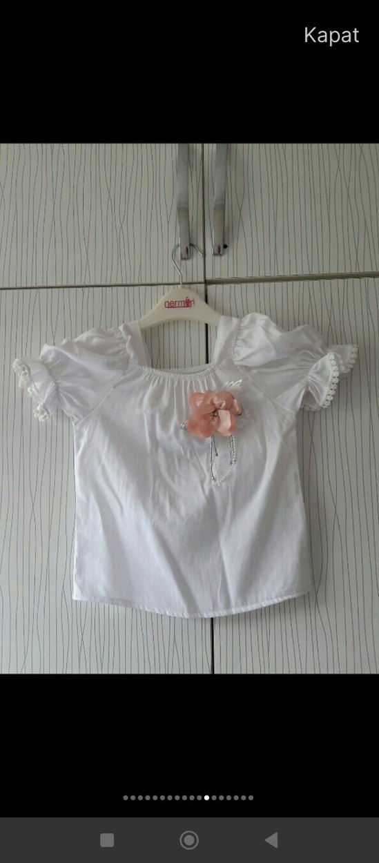 Kız Çocuk Beyaz Fırfırlı Bohem Bluz - Görsel 2