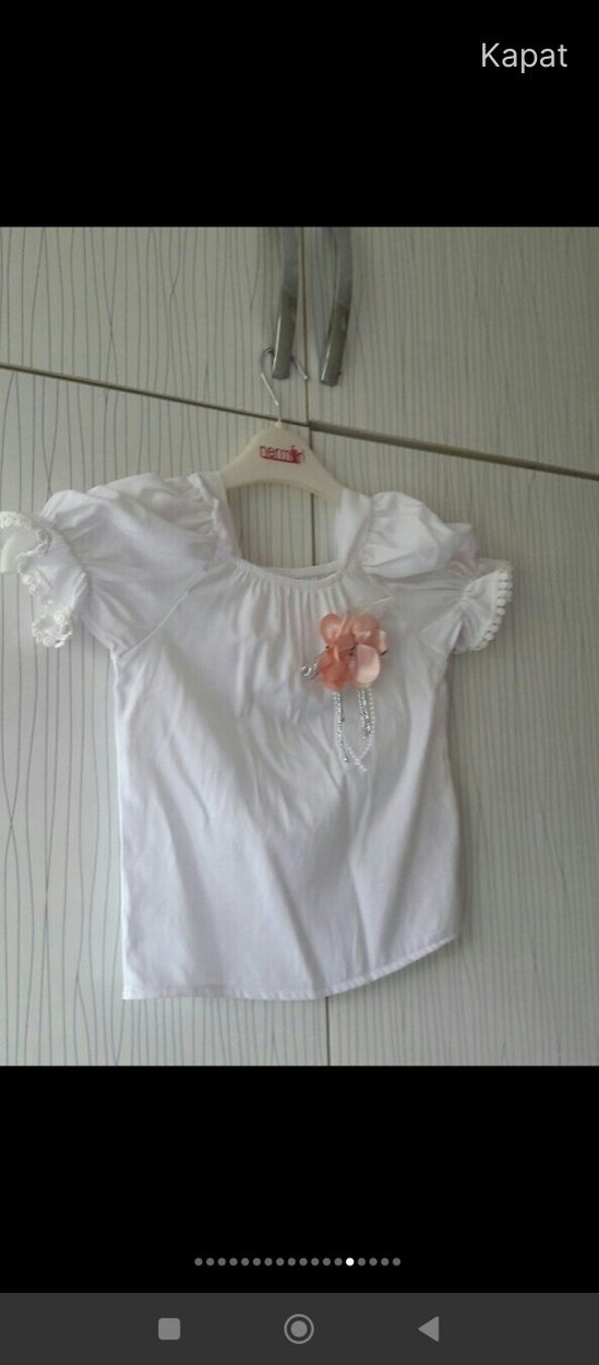 Kız Çocuk Beyaz Fırfırlı Bohem Bluz - Görsel 3