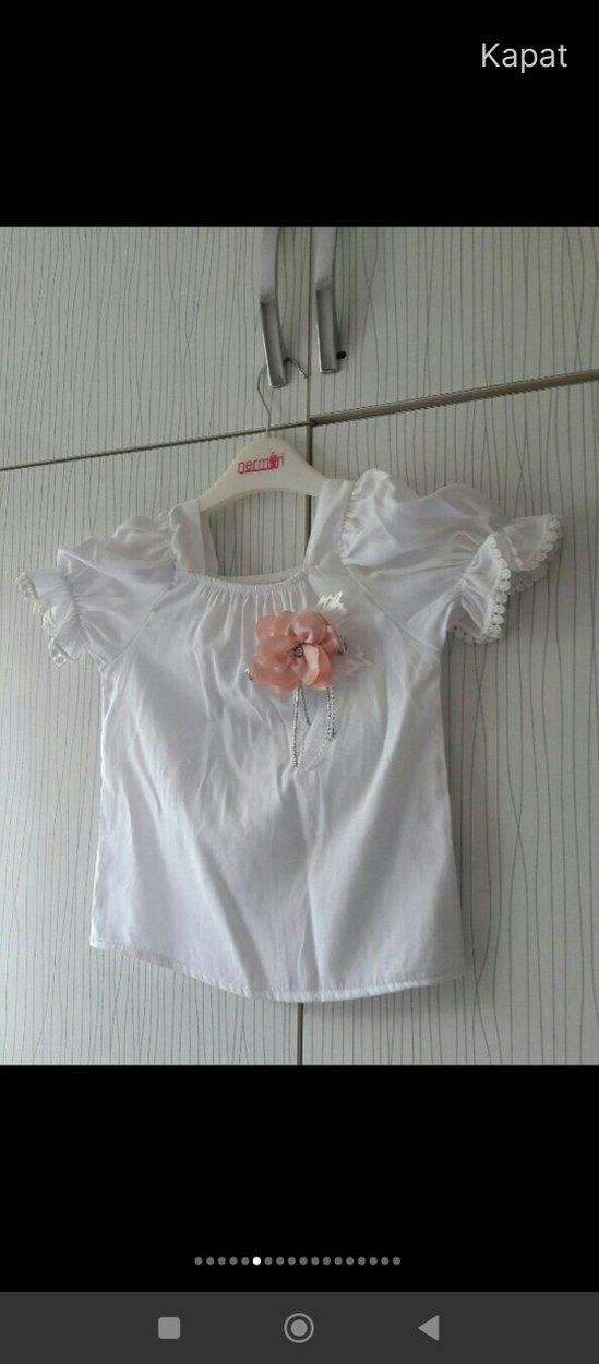 Kız Çocuk Beyaz Fırfırlı Bohem Bluz - Görsel 5