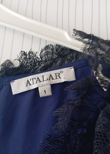 Uzun Kollu V Yaka Lacivert Bluz - Görsel 6