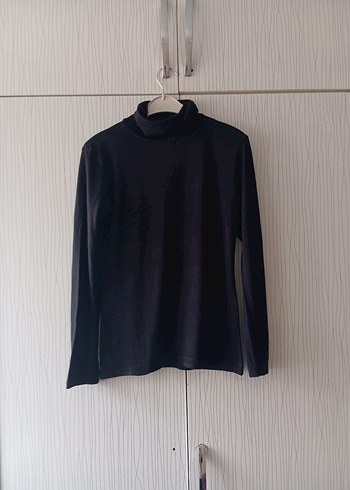 Siyah Kadın Boğazlı İnce Triko - Görsel 5