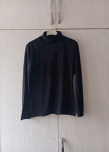 Siyah Kadın Boğazlı İnce Triko - Görsel 11