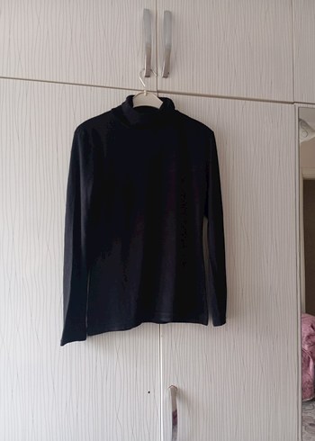 Siyah Kadın Boğazlı İnce Triko - Görsel 13