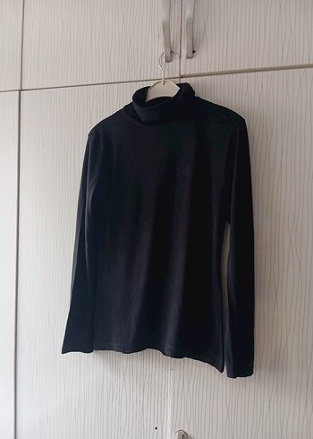 Siyah Kadın Boğazlı İnce Triko - Görsel 7