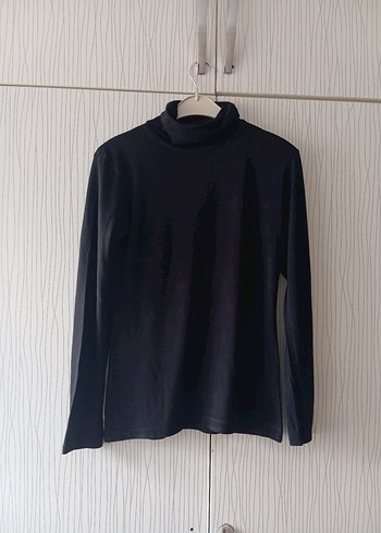 Siyah Kadın Boğazlı İnce Triko - Görsel 16