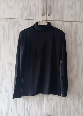 Siyah Kadın Boğazlı İnce Triko - Görsel 8