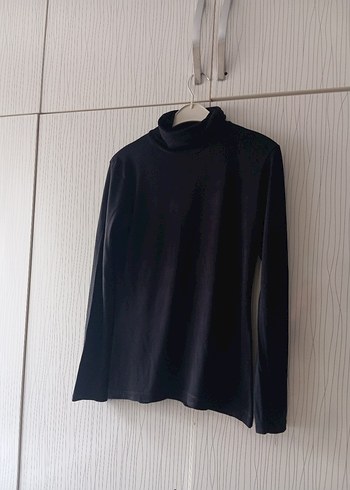 Siyah Kadın Boğazlı İnce Triko - Görsel 9